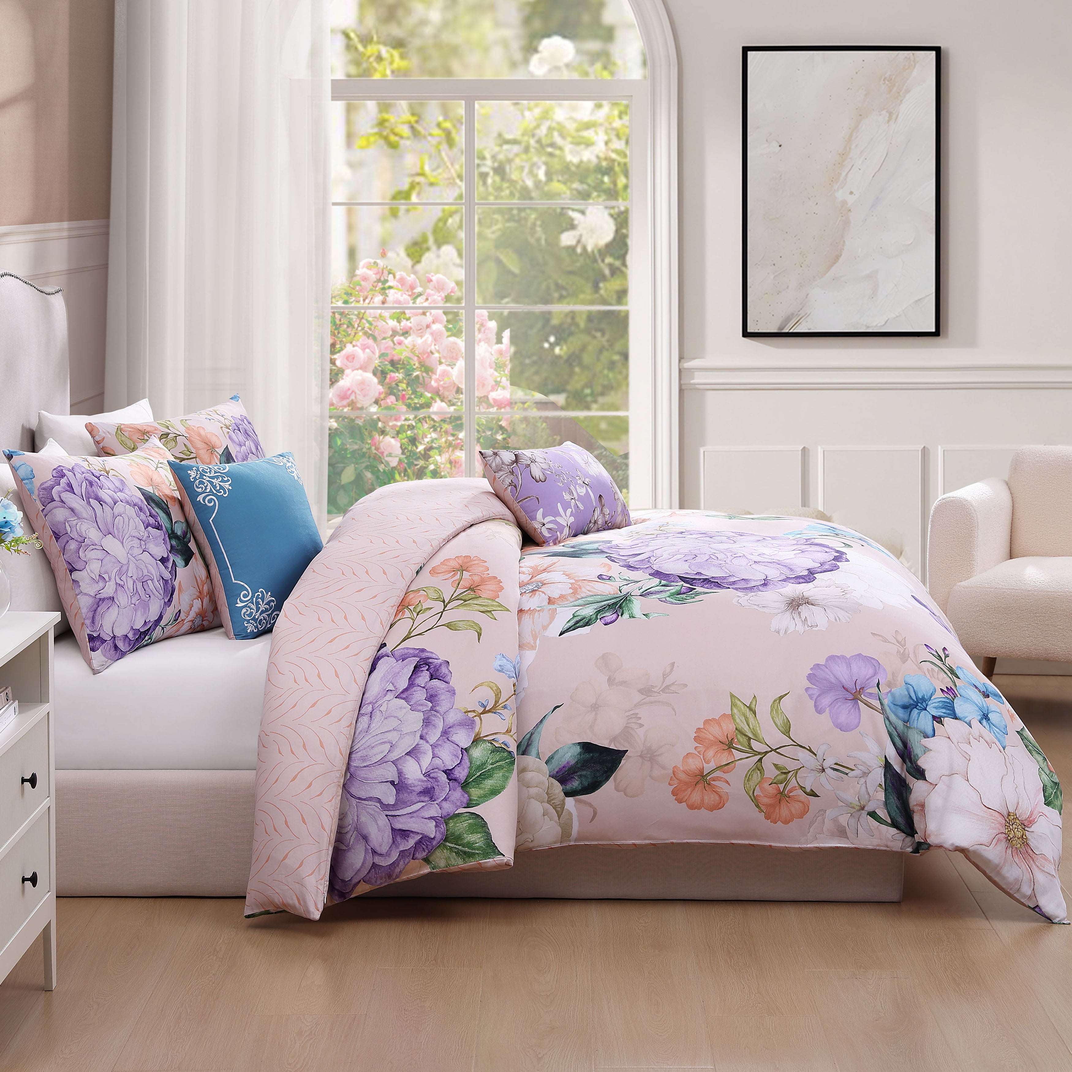 Bebejan Bright Bouquet 5 Piece Reversible Comforter Set