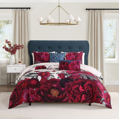Bebejan Burgundy Branches 5 Piece Reversible Comforter Set