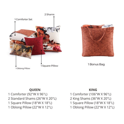 Bebejan Carnelian Flora 5 Piece Reversible Comforter Set Comforter Sets By Bebejan®