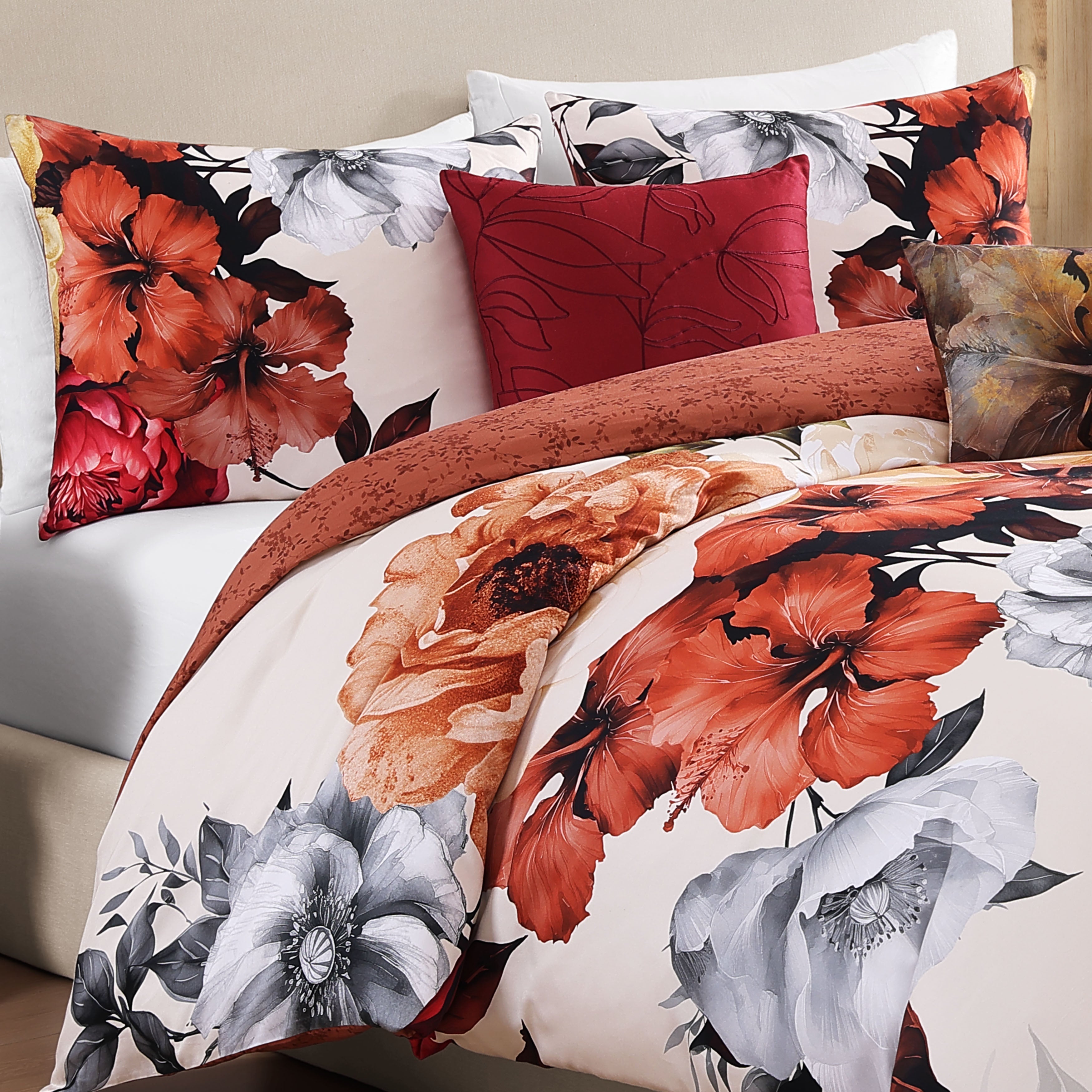 Bebejan Carnelian Flora 5 Piece Reversible Comforter Set Comforter Sets By Bebejan®