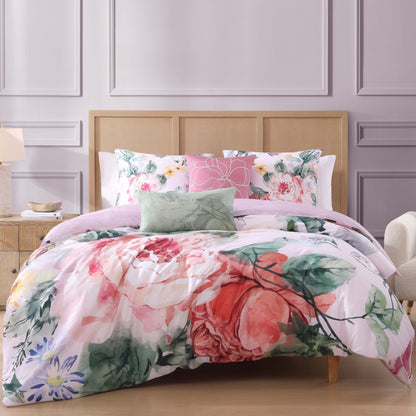 Bebejan Cool Pink Roses 5 Piece Reversible Comforter Set Comforter Sets By Bebejan®