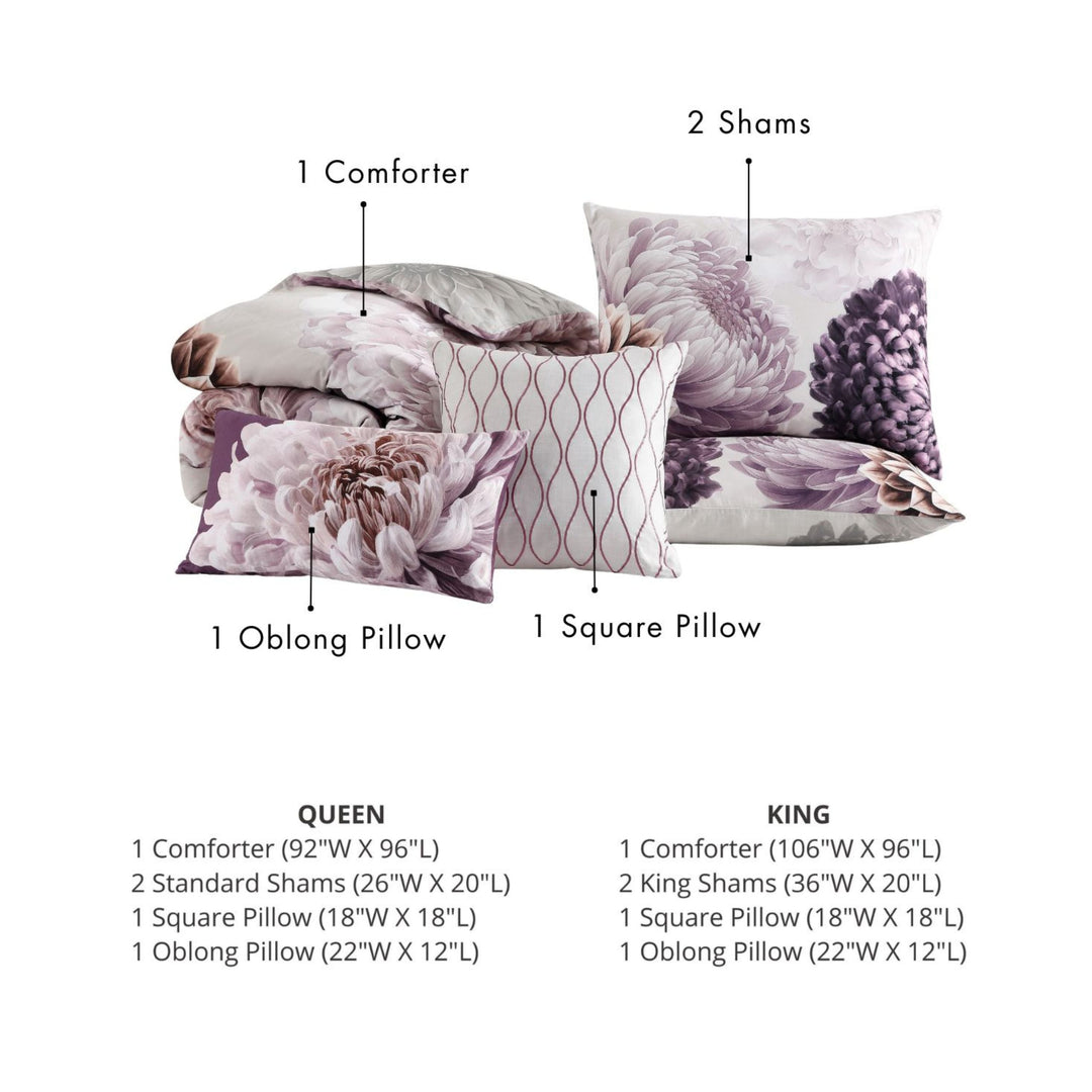 Bebejan Dahlia 5 Piece Reversible Comforter Set