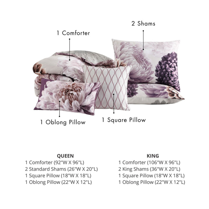 Bebejan Dahlia 5 Piece Reversible Comforter Set