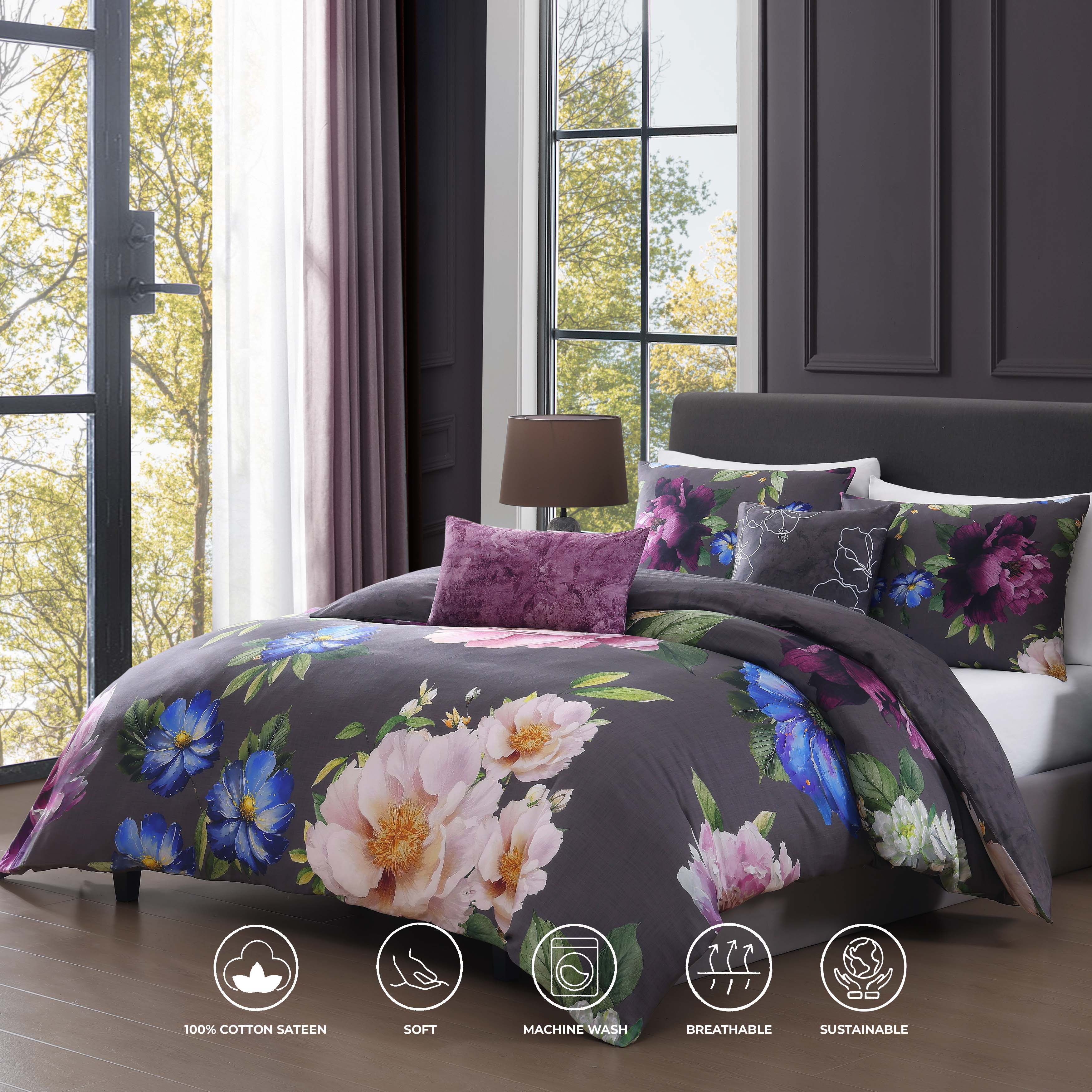 Bebejan Elegant Blossoms 5 Piece Reversible Comforter Set