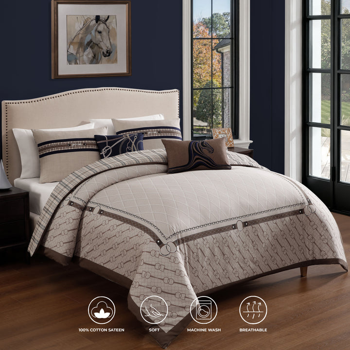 Bebejan Equestrian 5 Piece Reversible Comforter Set