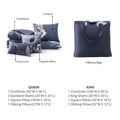 Bebejan Forget Me Not 5 Piece Reversible Comforter Set