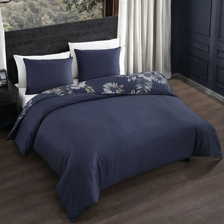 Forget Me Not 3 Piece Reversible Duvet Cover Set
