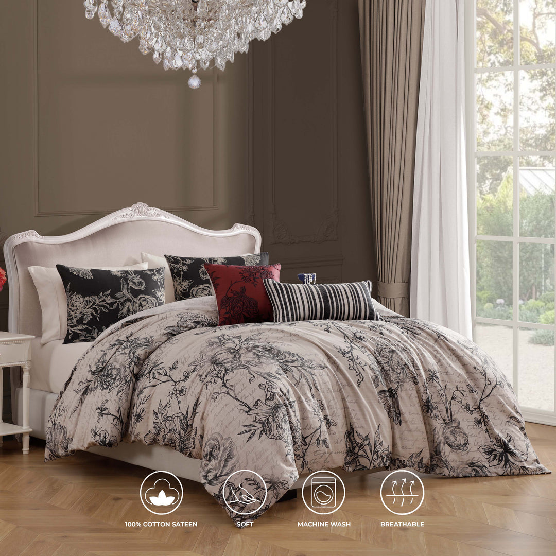 Bebejan French Linen 5 Piece Reversible Comforter Set