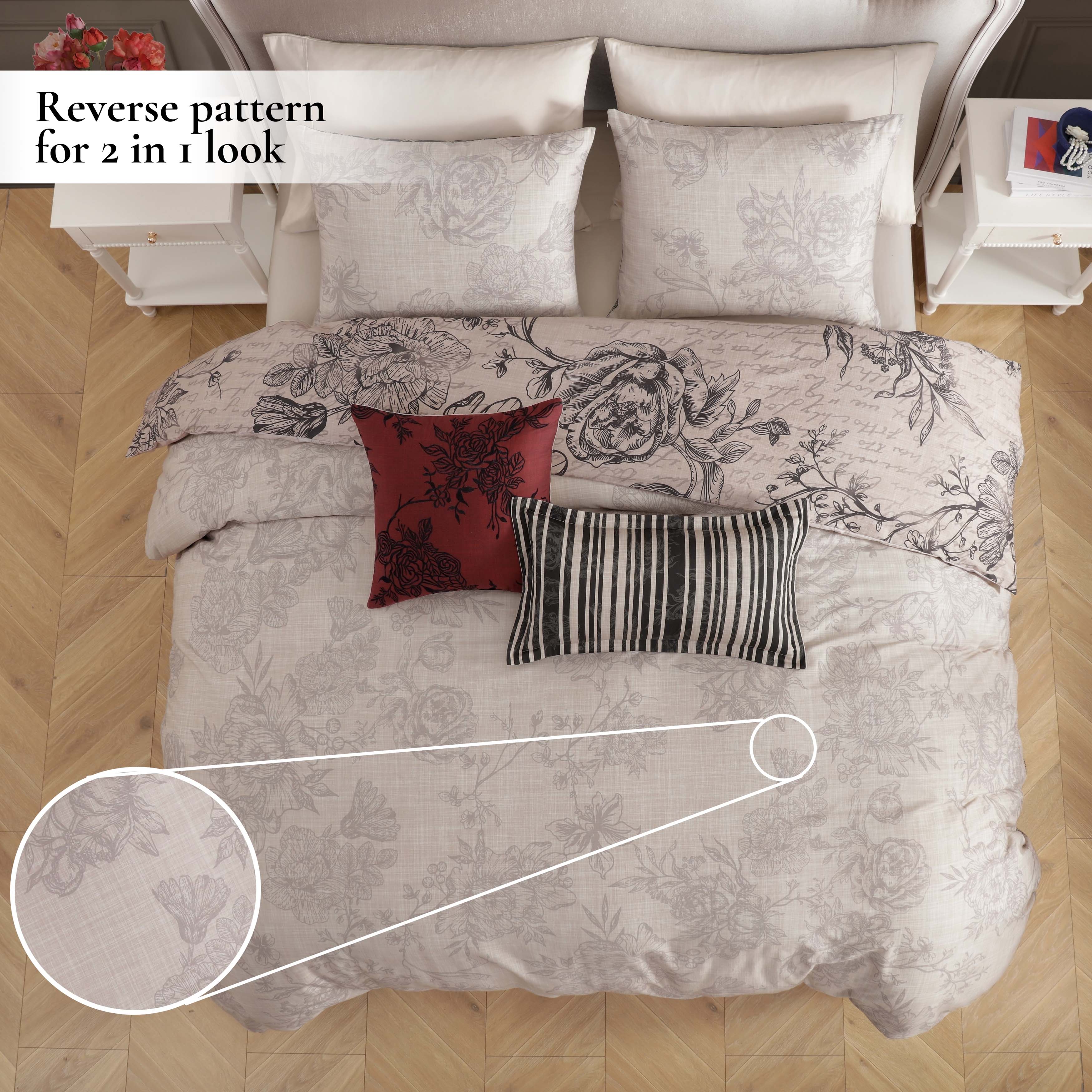 Bebejan French Linen 5 Piece Reversible Comforter Set