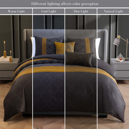 Bebejan Golden Hex 5 Piece Reversible Comforter Set