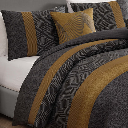 Bebejan Golden Hex 5 Piece Reversible Comforter Set