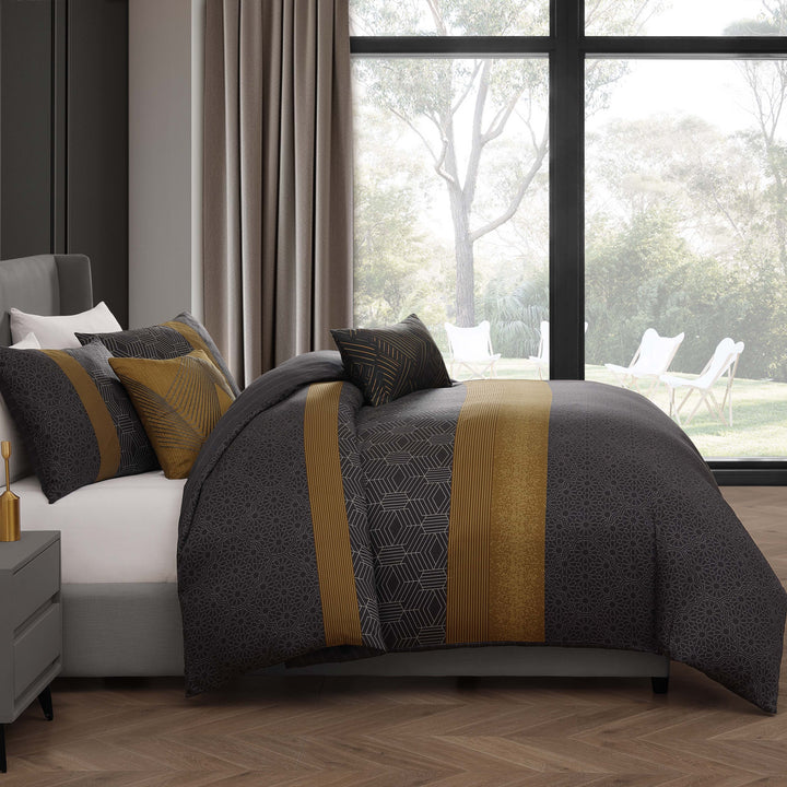 Bebejan Golden Hex 5 Piece Reversible Comforter Set
