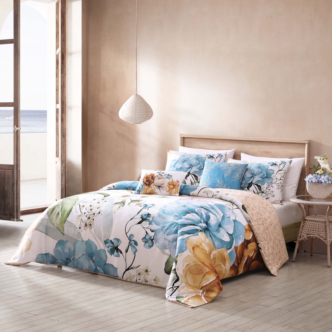 Bebejan Maia Blue 5 Piece Reversible Comforter Set Comforter Sets By Bebejan®