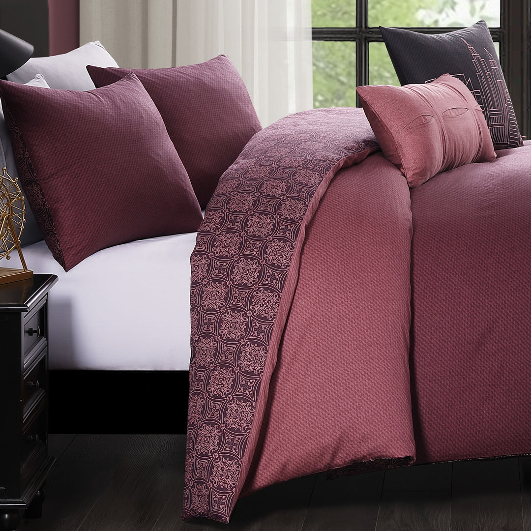Bebejan Mauve Dreams 5 Piece Reversible Comforter Set