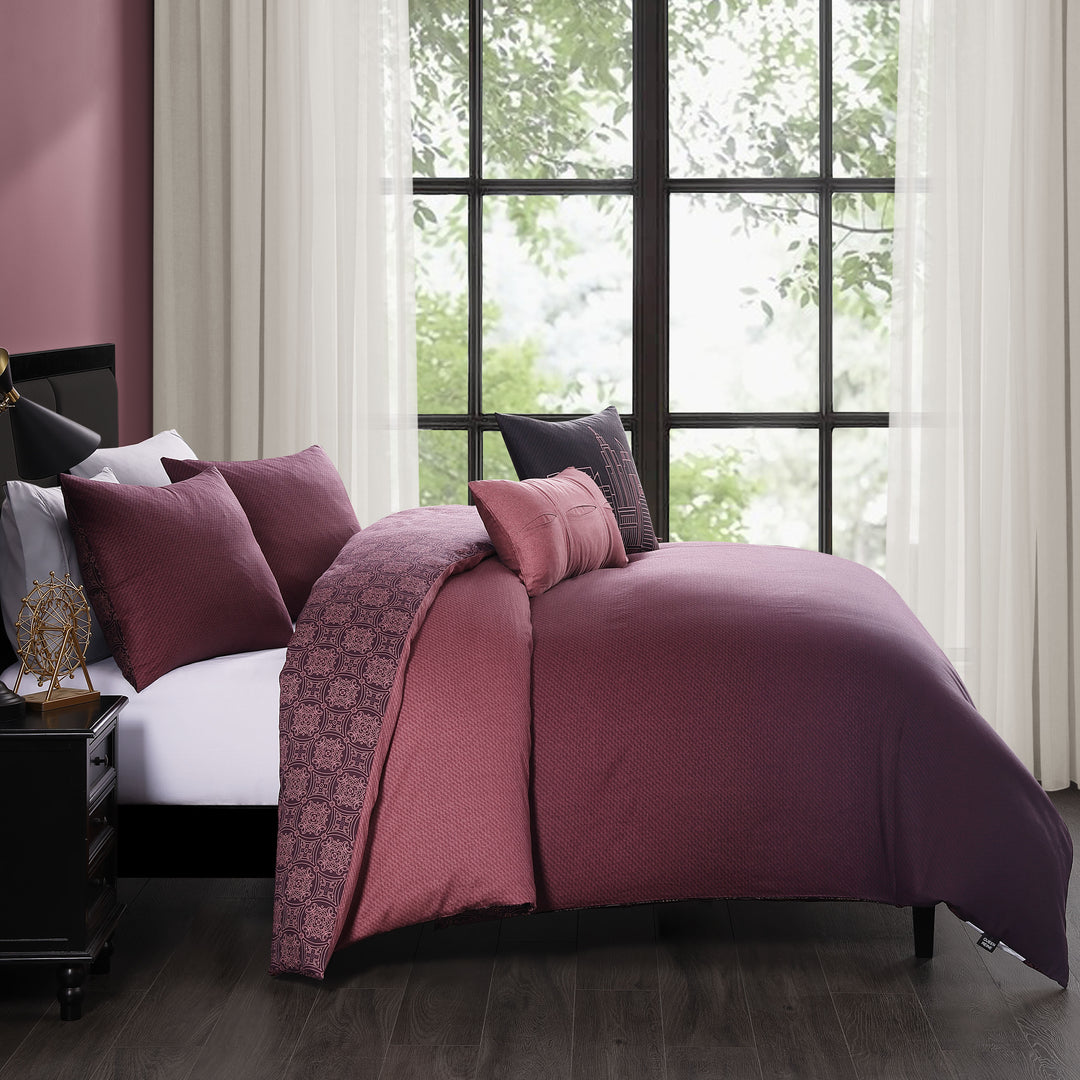 Bebejan Mauve Dreams 5 Piece Reversible Comforter Set