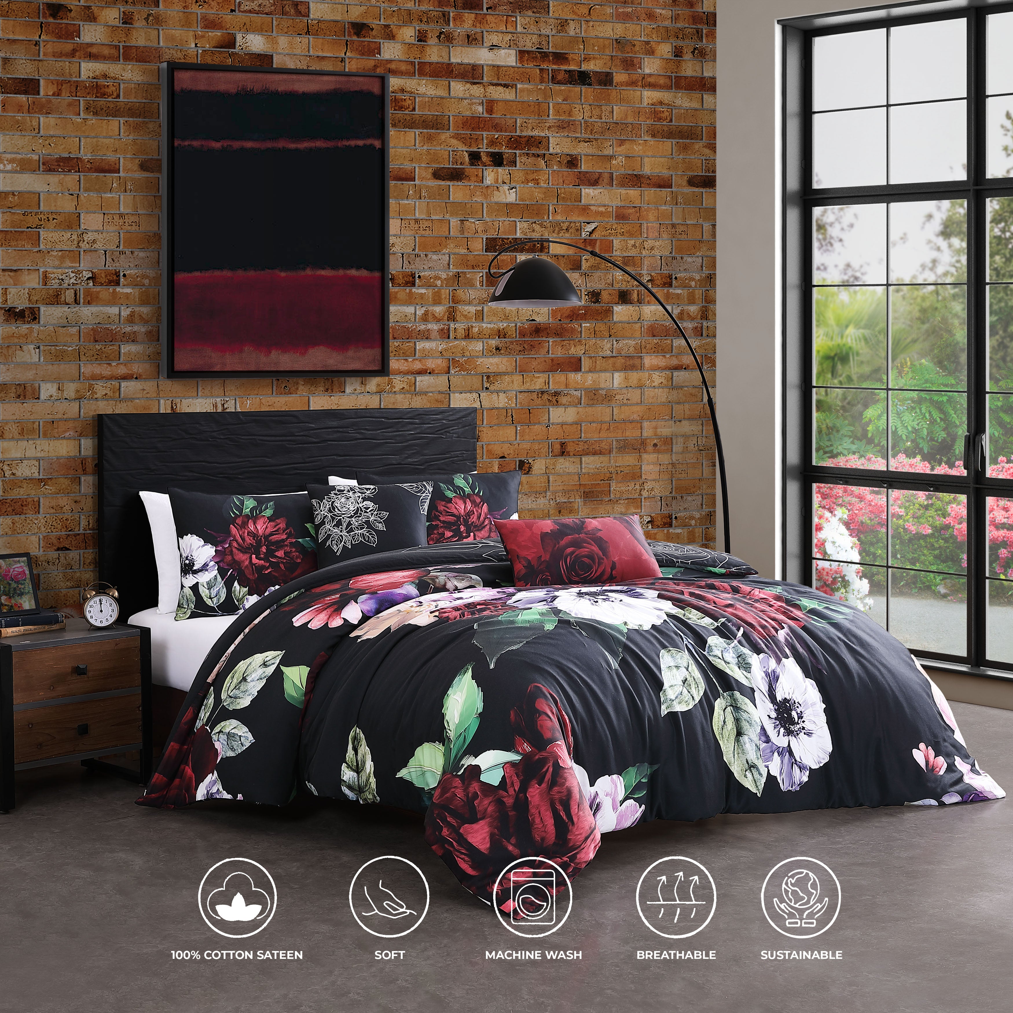 Bebejan Moody Painting 5 Piece Reversible Comforter Set