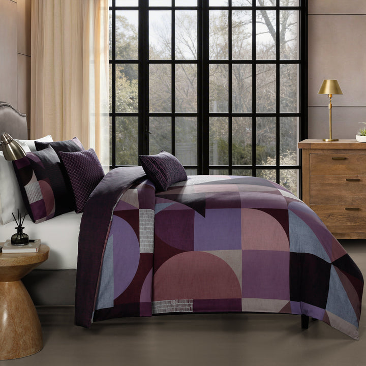 Bebejan Orchid Matrix 5 Piece Reversible Comforter Set