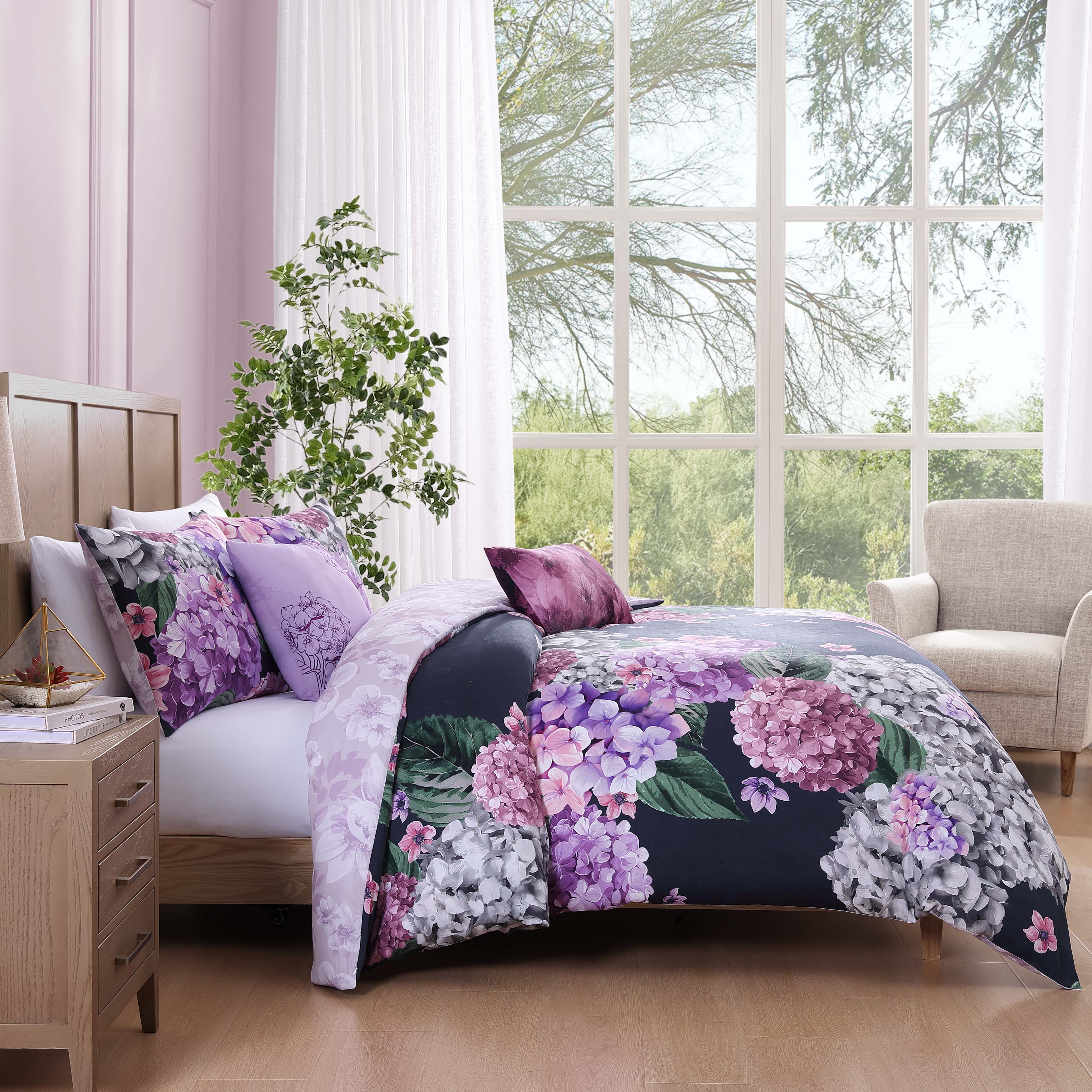 Bebejan Purple Bliss 5 Piece Reversible Comforter Set