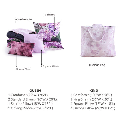 Bebejan Purple Bliss 5 Piece Reversible Comforter Set Comforter Sets By Bebejan®