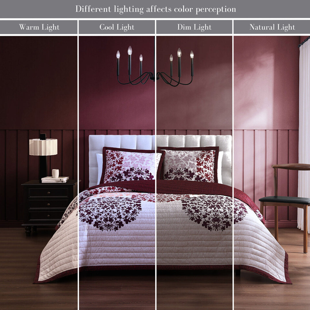 Bebejan Rosewood Harmony 3 Piece Reversible Quilted Coverlet Set Coverlet By Bebejan®