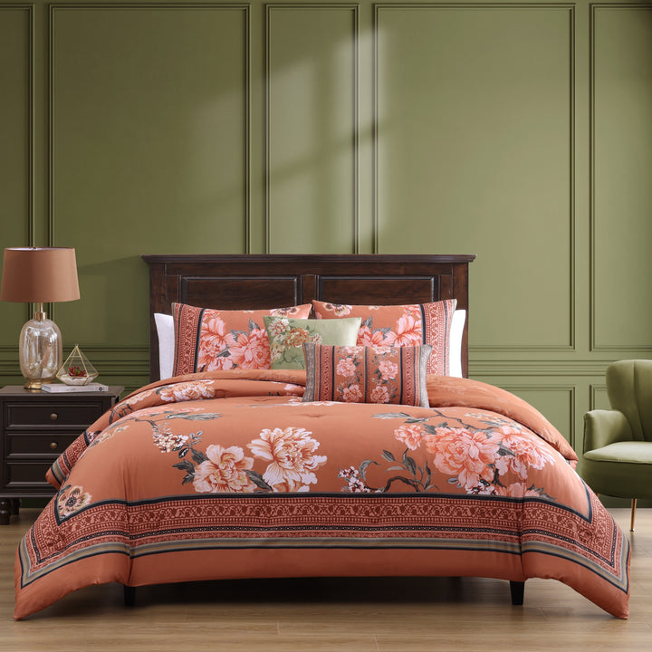 Bebejan Rossana 5 Piece Reversible Comforter Set in QUEEN - Final Sale
