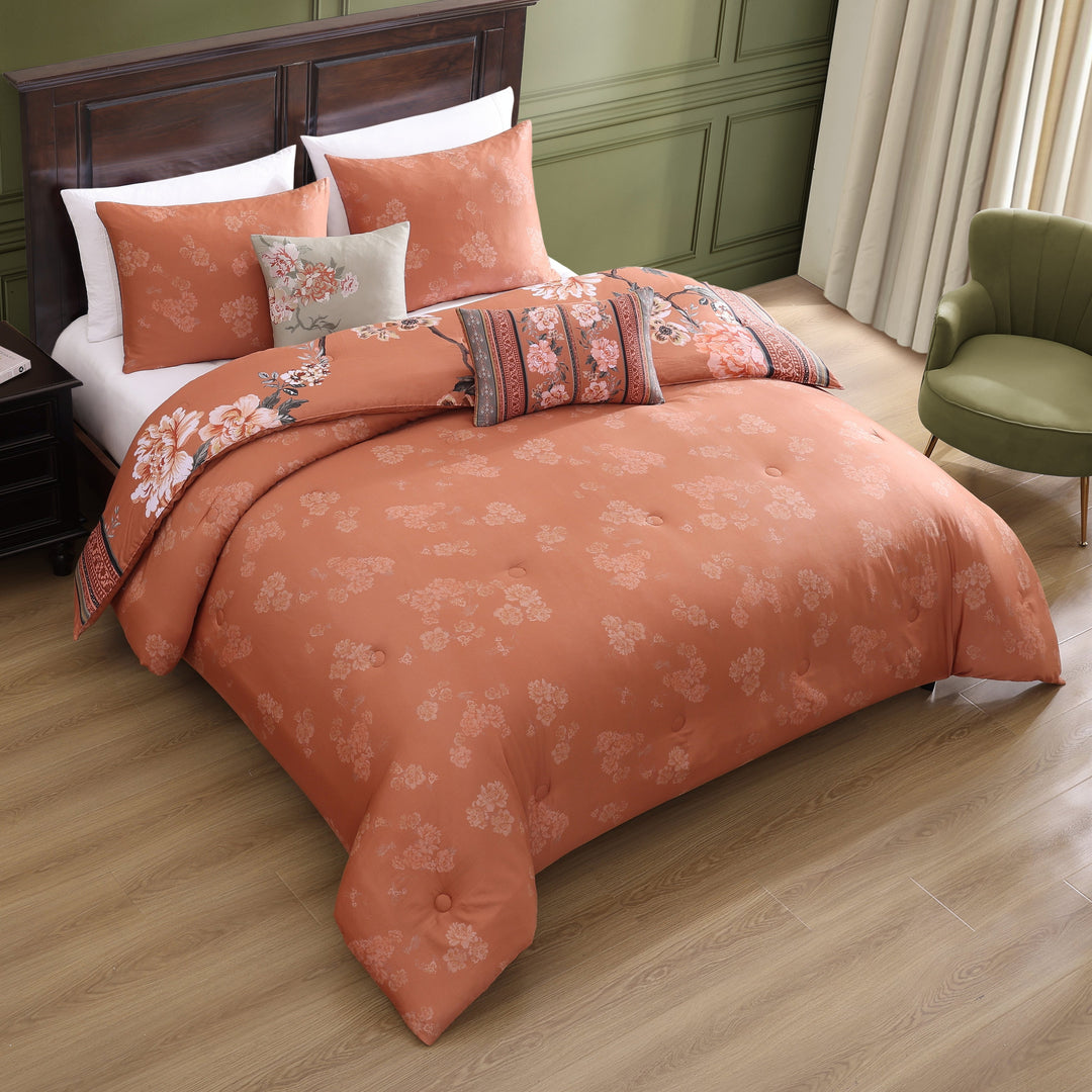 Bebejan Rossana 5 Piece Reversible Comforter Set in QUEEN - Final Sale