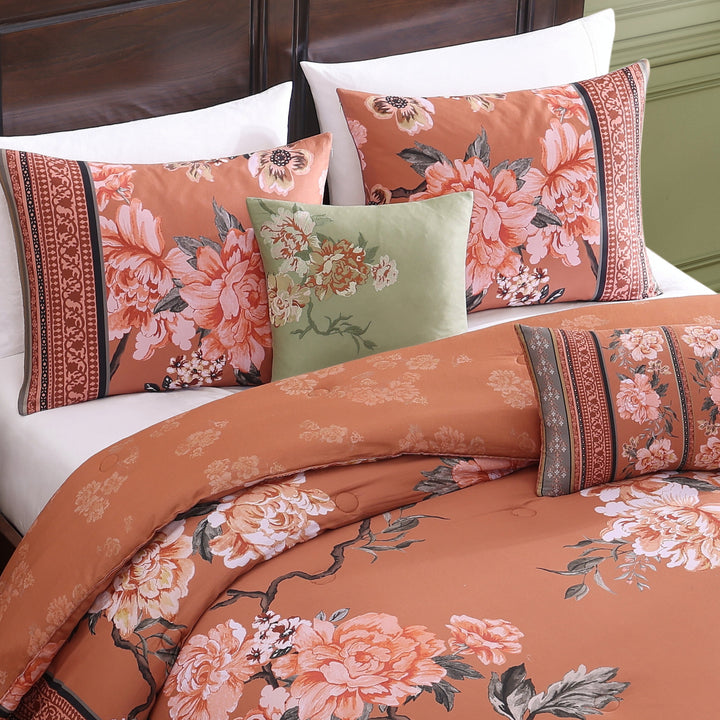 Bebejan Rossana 5 Piece Reversible Comforter Set in QUEEN - Final Sale