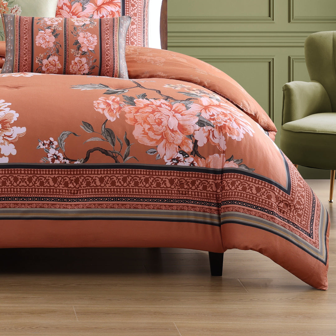 Bebejan Rossana 5 Piece Reversible Comforter Set in QUEEN - Final Sale