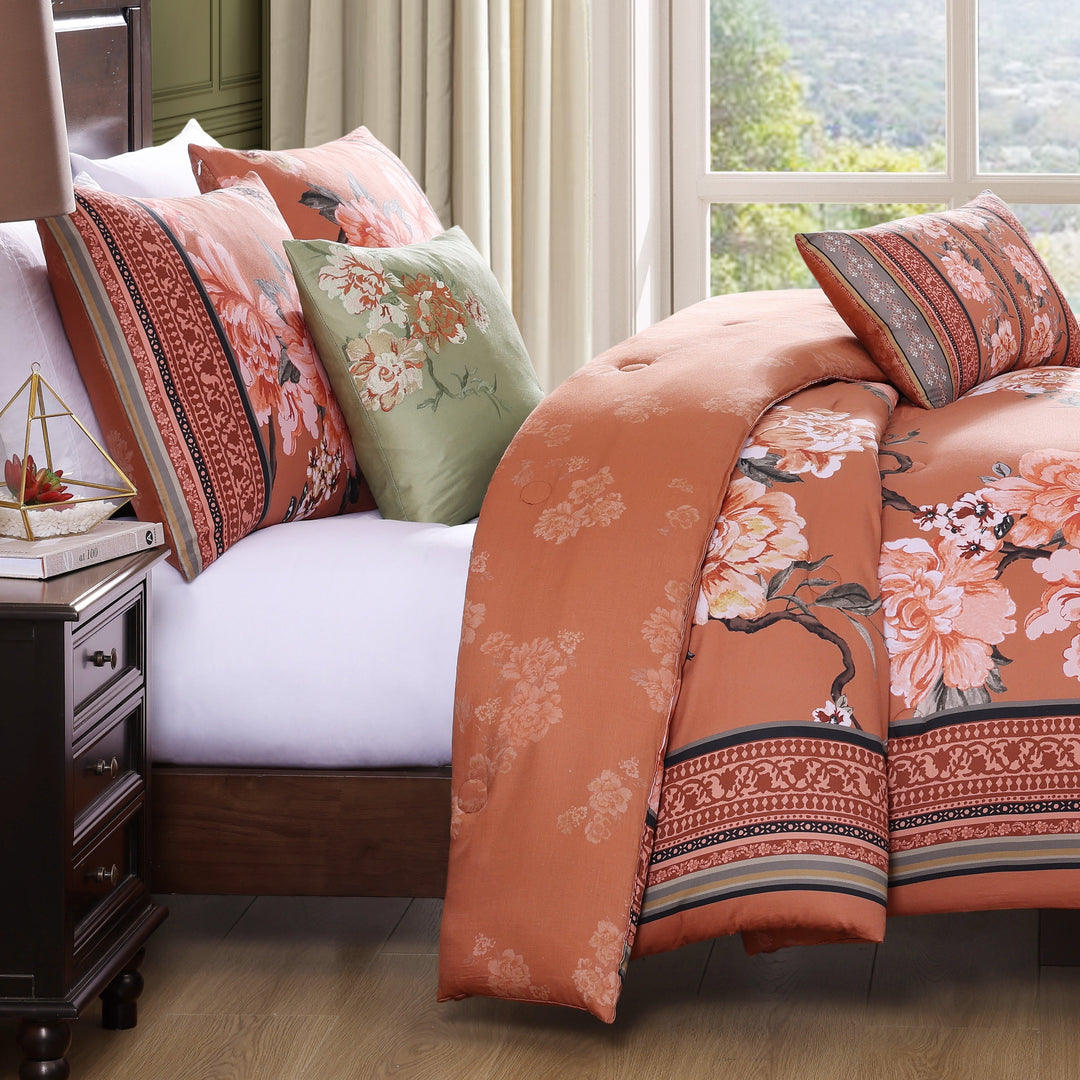 Bebejan Rossana 5 Piece Reversible Comforter Set in QUEEN - Final Sale
