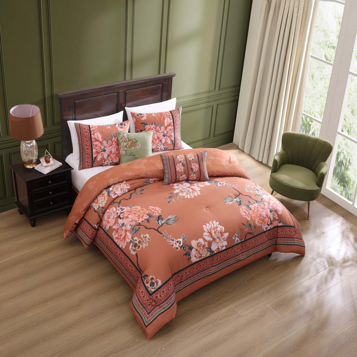 Bebejan Rossana 5 Piece Reversible Comforter Set in QUEEN - Final Sale