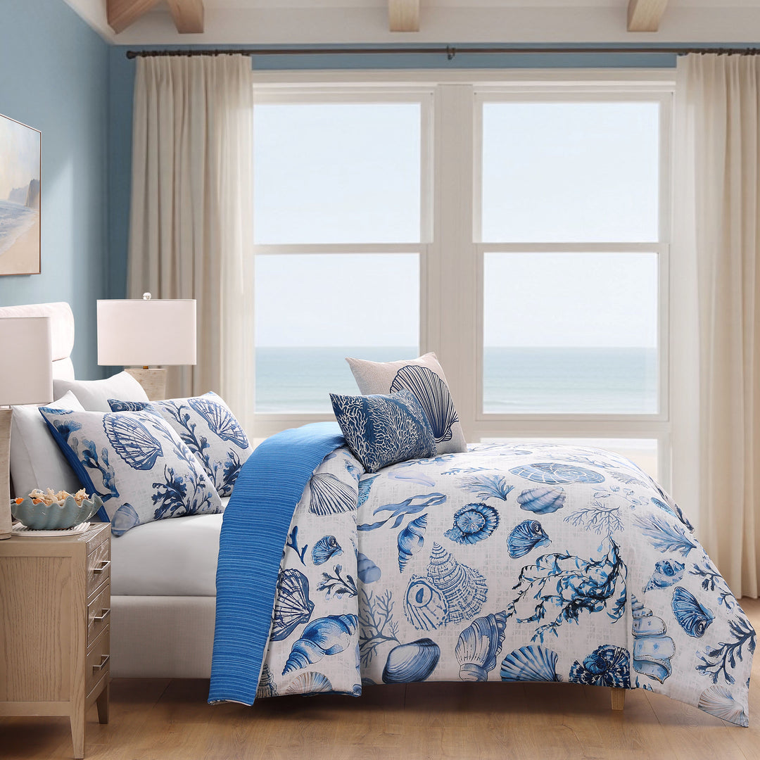 Bebejan Shells and Seaplants 5 Piece Reversible Comforter Set