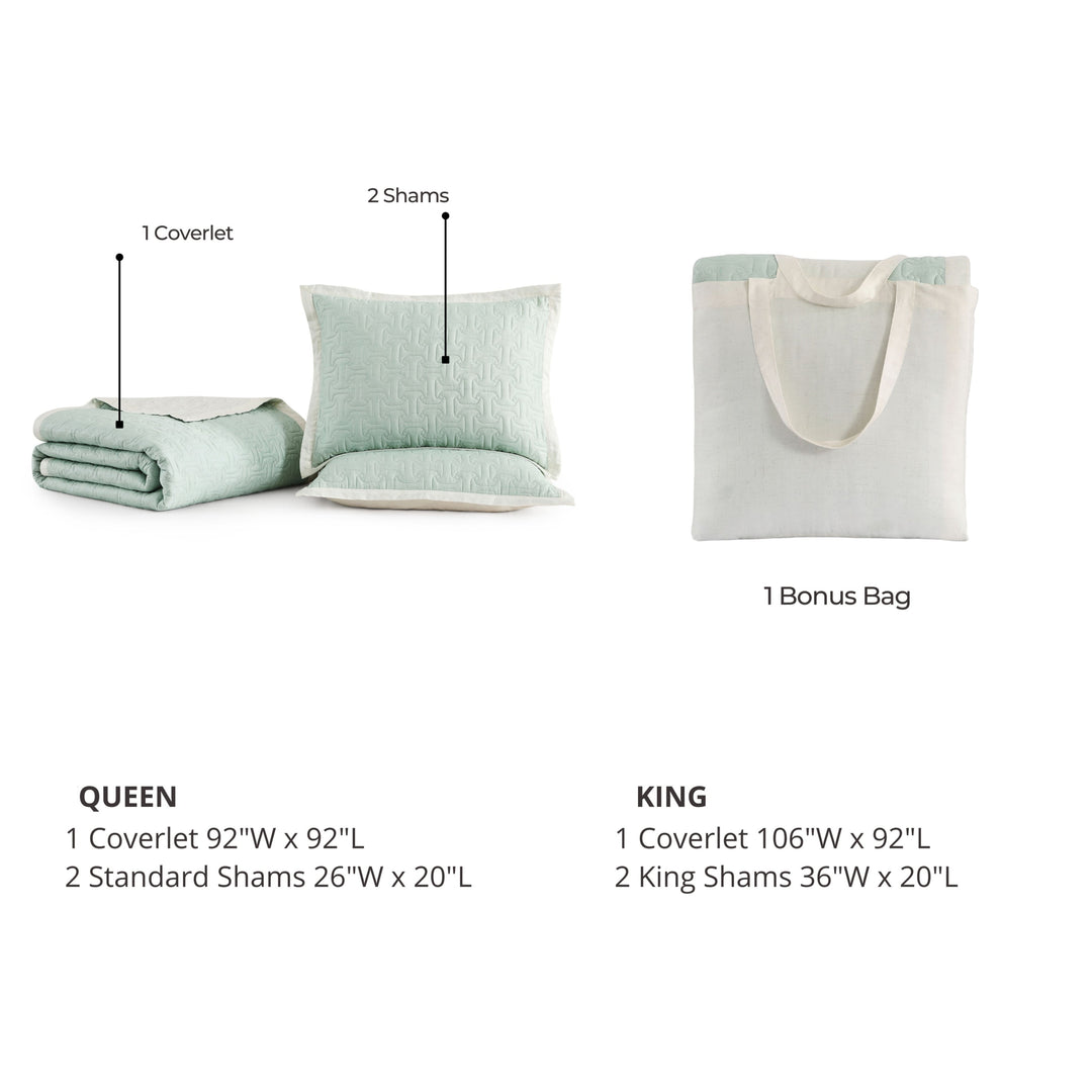 Bebejan 3 Piece Textured Quilted Coverlet Set Coverlet By Bebejan®