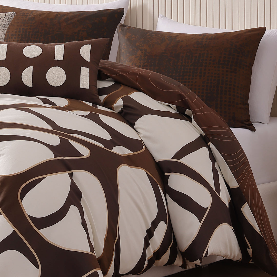 Bebejan Toffee Web 5 Piece Reversible Comforter Set