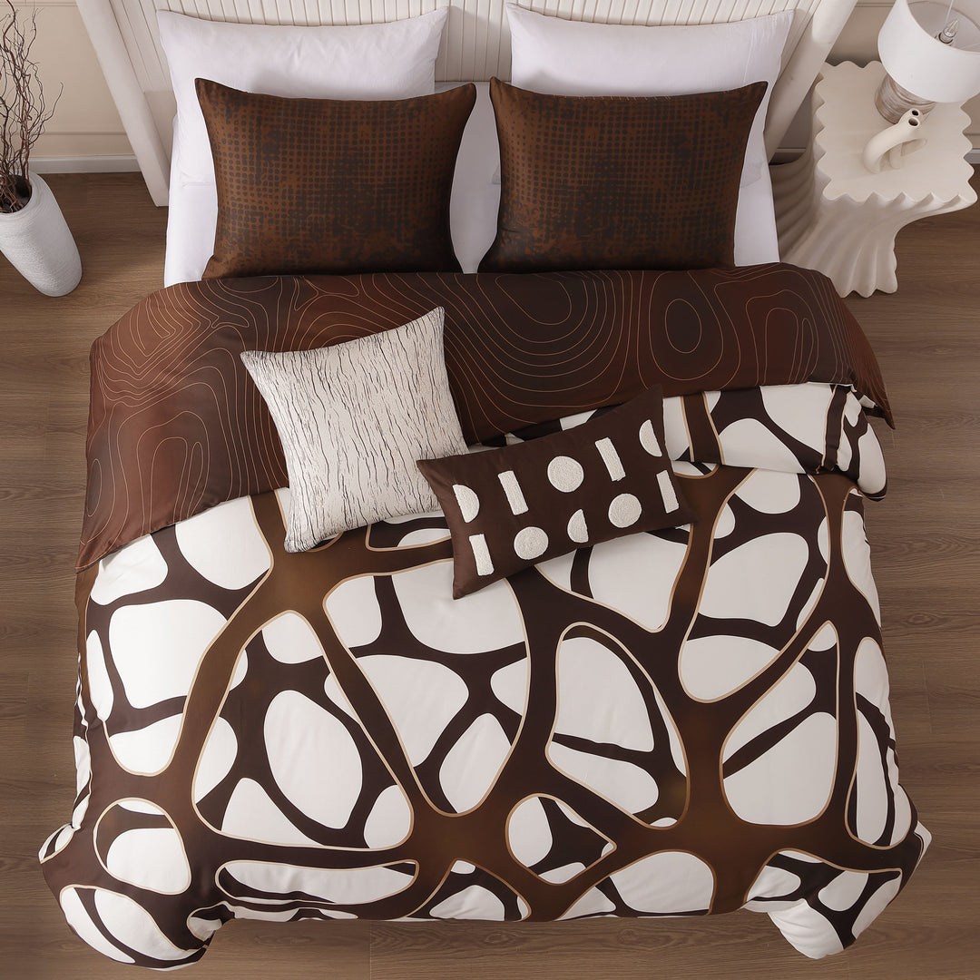 Bebejan Toffee Web 5 Piece Reversible Comforter Set