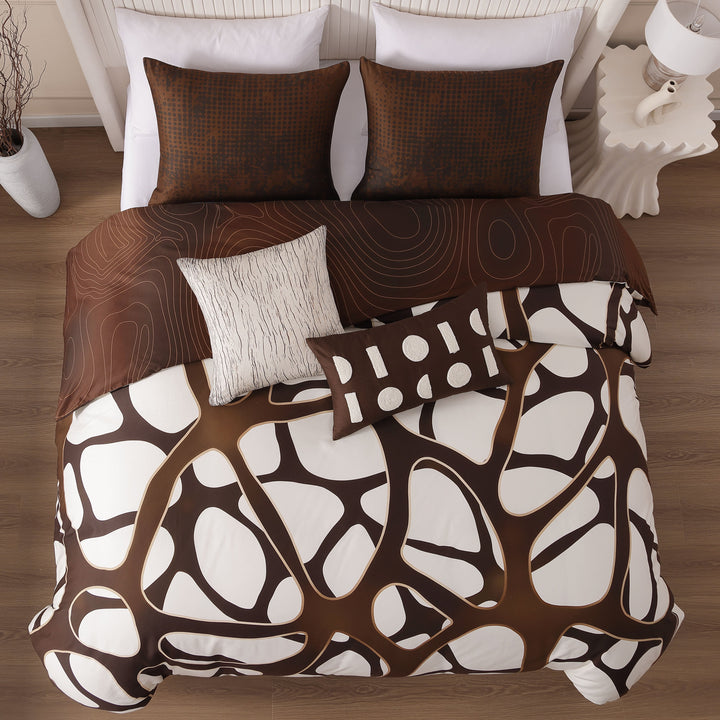 Bebejan Toffee Web 5 Piece Reversible Comforter Set