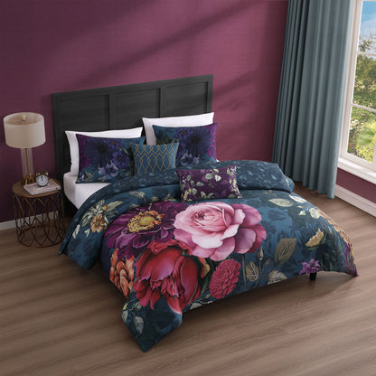 Bebejan Vibrant Flora 5 Piece Reversible Comforter Set