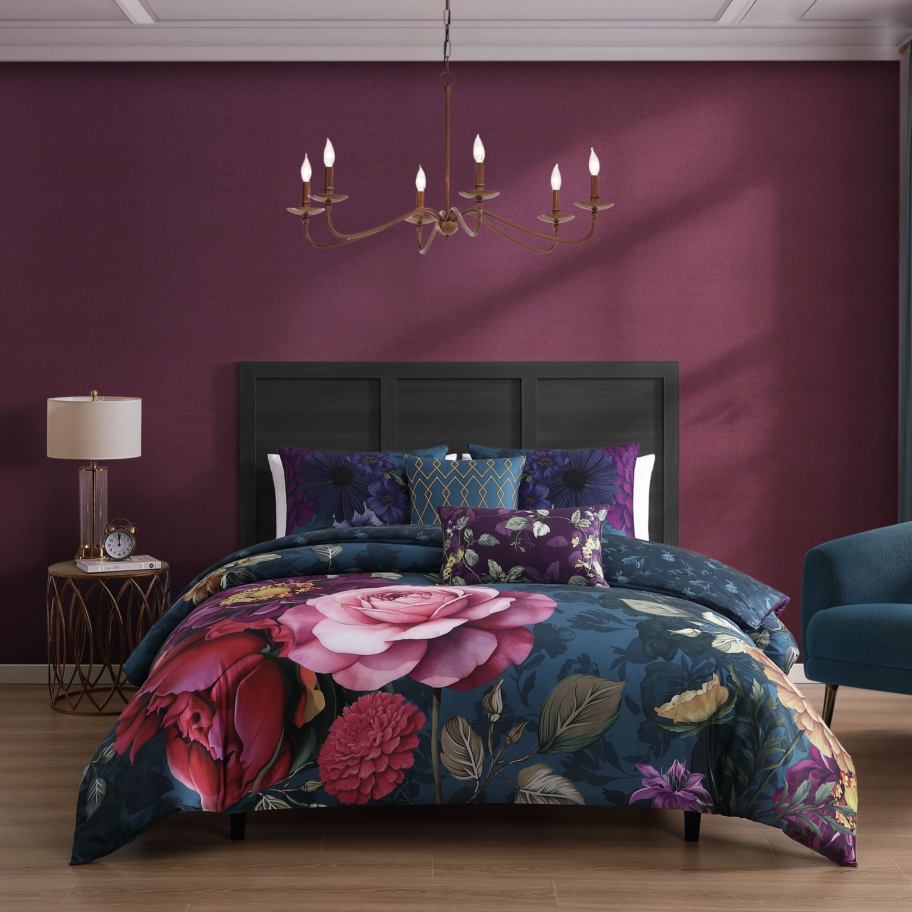 Bebejan Vibrant Flora 5 Piece Reversible Comforter Set