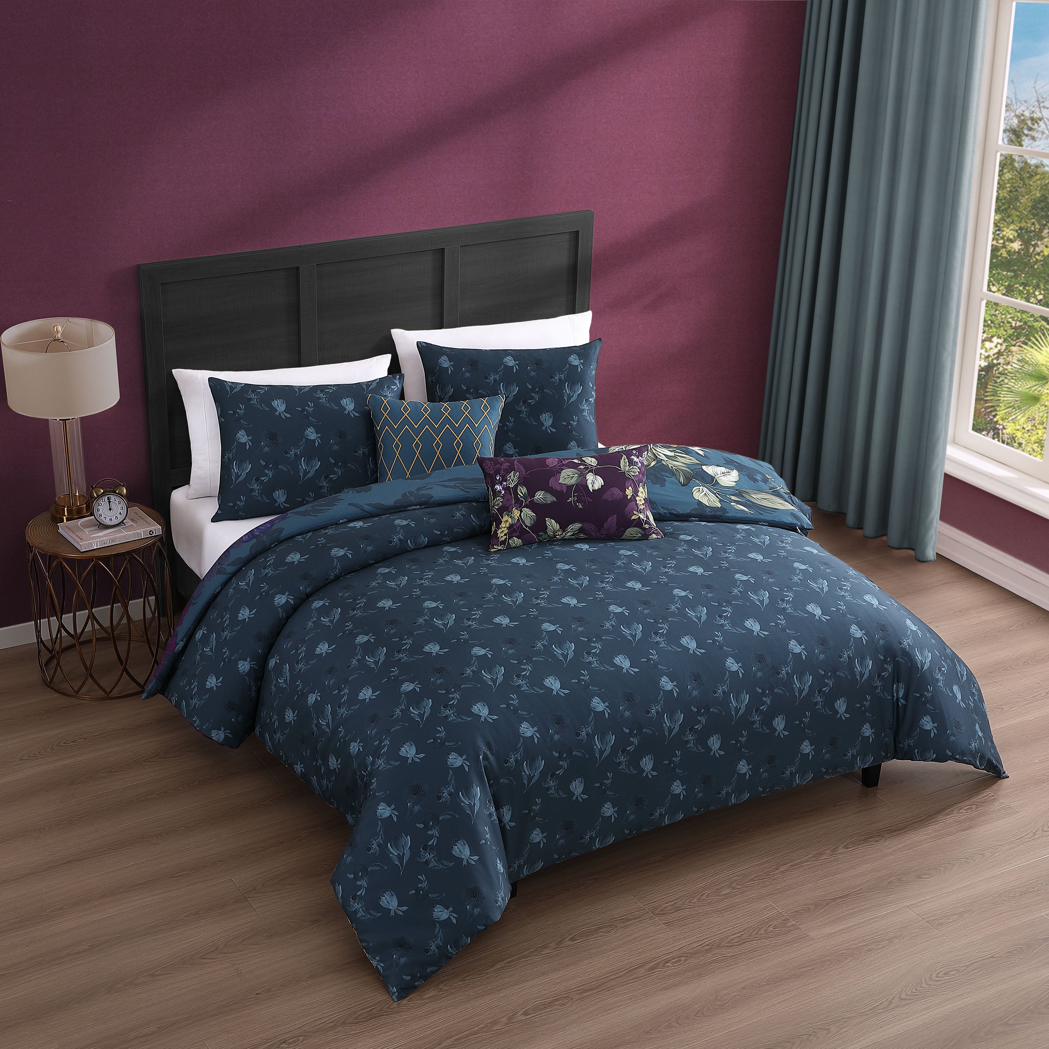 Bebejan Vibrant Flora 5 Piece Reversible Comforter Set
