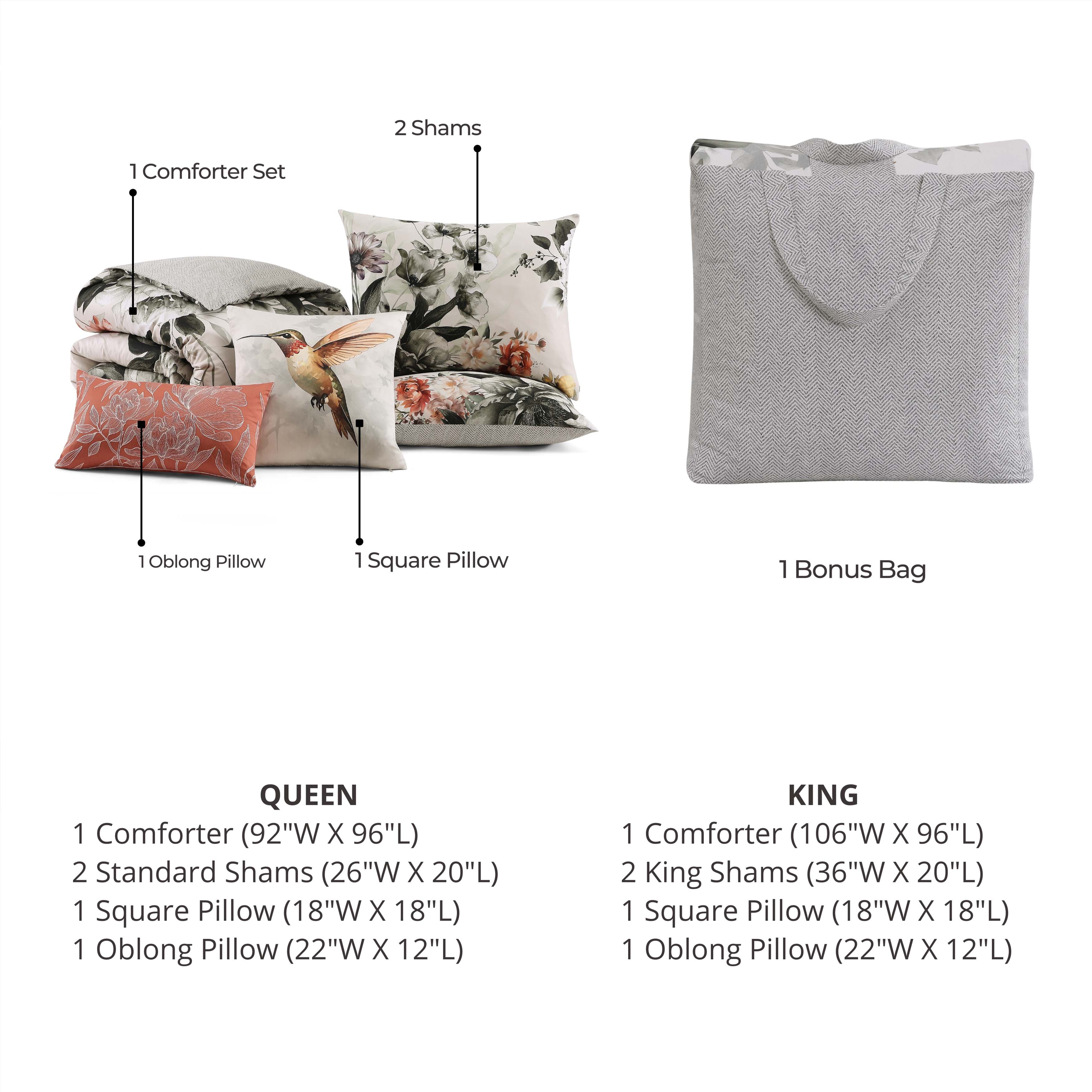 Bebejan Vintage Bloom 5 Piece Reversible Comforter Set