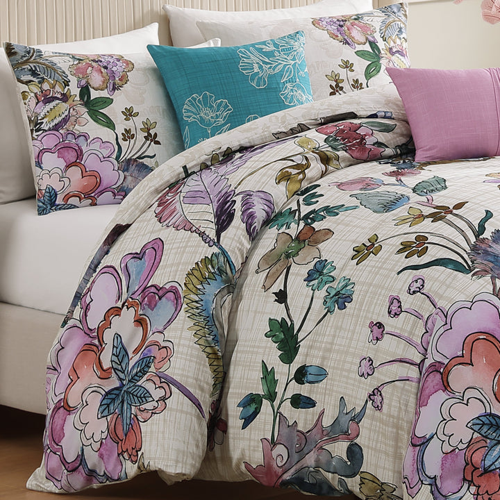 Bebejan Watercolor Jacobean 5 Piece Reversible Comforter Set