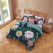 Bebejan Wild Flowers on Teal  5 Piece Reversible Comforter Set