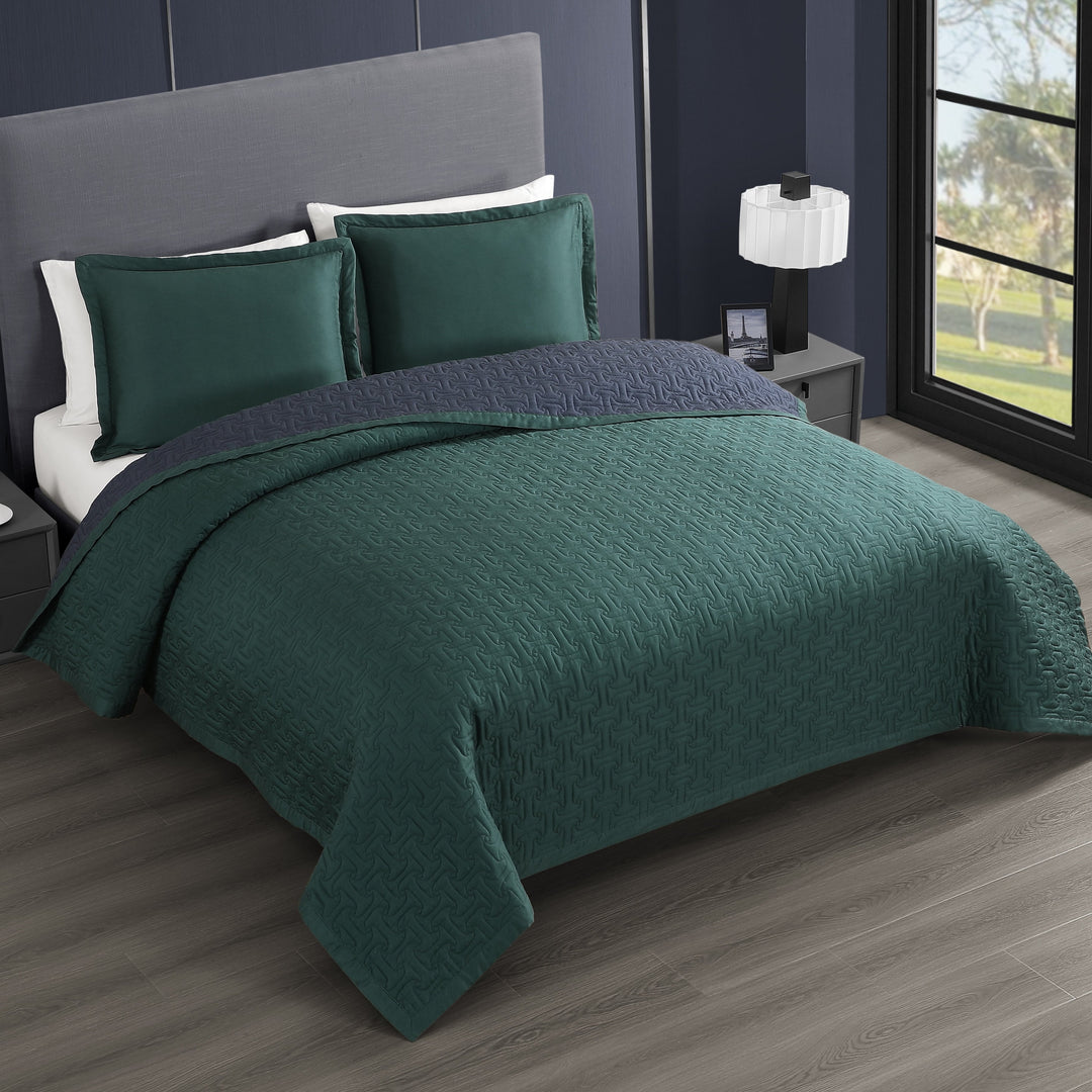 Bebejan 3 Piece Textured Quilted Coverlet Set