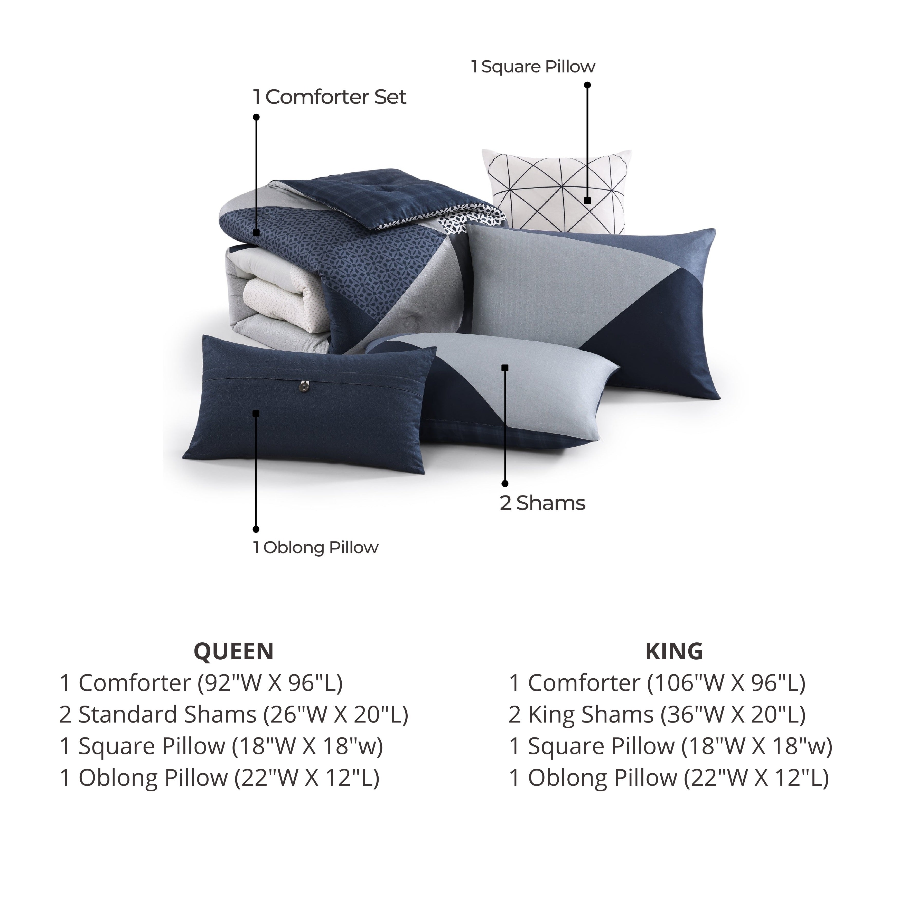 Bebejan Geo Fusion 5 Piece Reversible Comforter Set