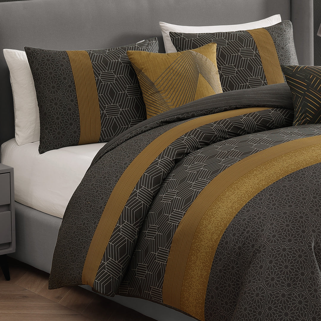 Bebejan Golden Hex 5 Piece Reversible Comforter Set