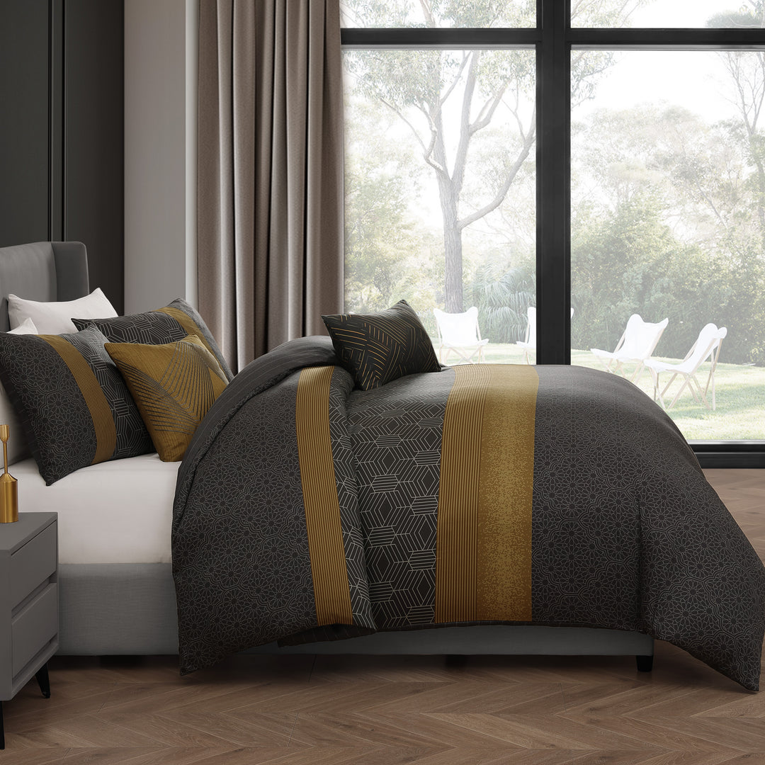 Bebejan Golden Hex 5 Piece Reversible Comforter Set