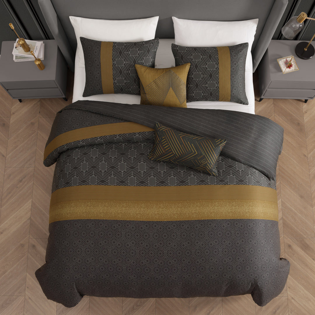 Bebejan Golden Hex 5 Piece Reversible Comforter Set
