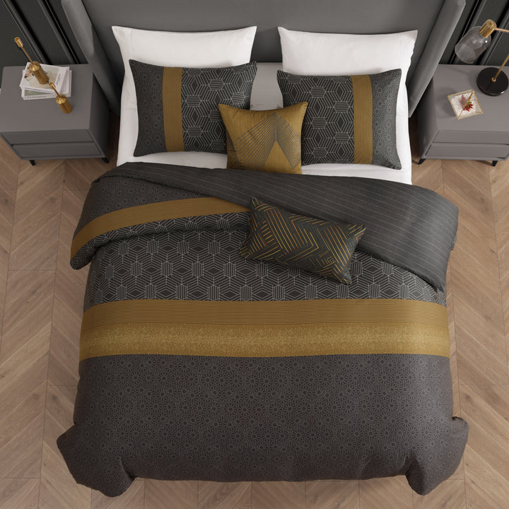Bebejan Golden Hex 5 Piece Reversible Comforter Set