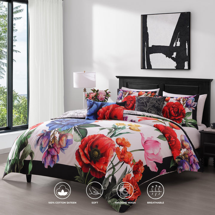 Bebejan Petal Portrait 5 Piece Reversible Comforter Set