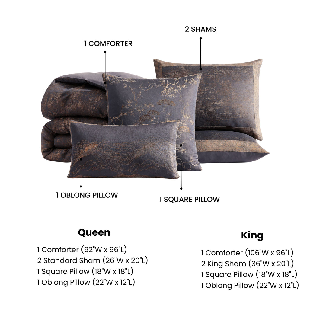 Bebejan Texture Jacquard 5 Piece Comforter Set