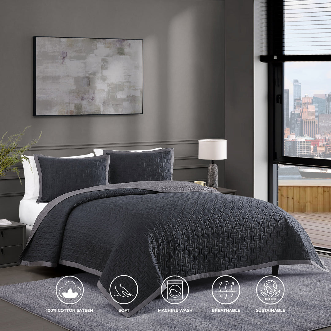 Bebejan 3 Piece Textured Quilted Coverlet Set Coverlet By Bebejan®